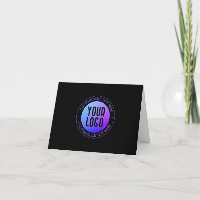 Carte Votre logo & moderne bleu & violet Ombre dégradant (Devant)