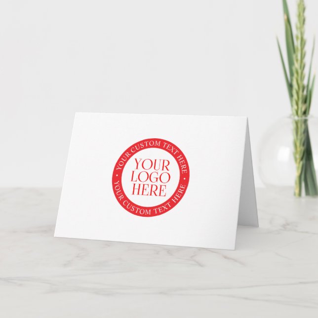 Carte Votre logo ou autre image | Noël blanc et rouge (Devant)