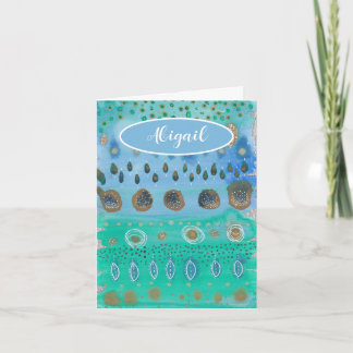 Carte Votre nom sur la belle aquarelle art abstrait non