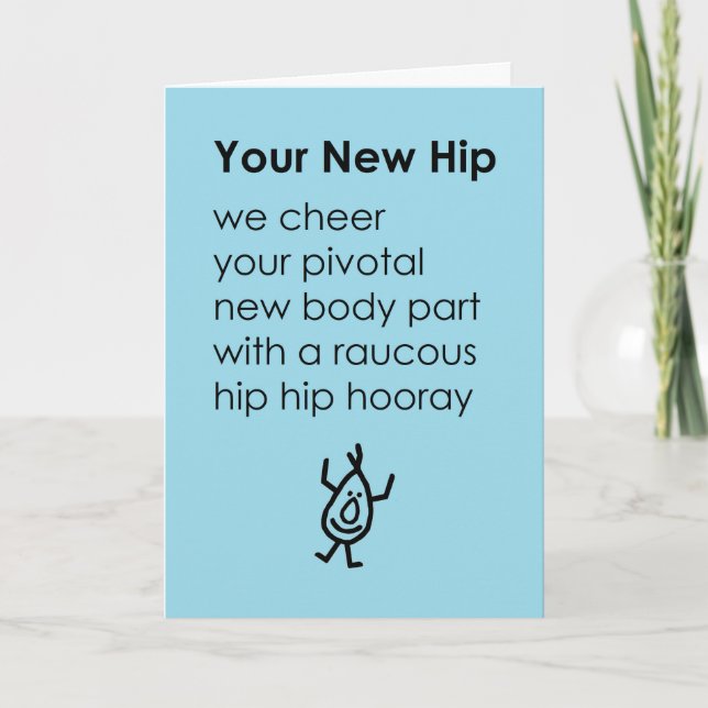 Carte Votre Nouvelle Hip, Vous Souhaitant Un Poème De Ré (Devant)