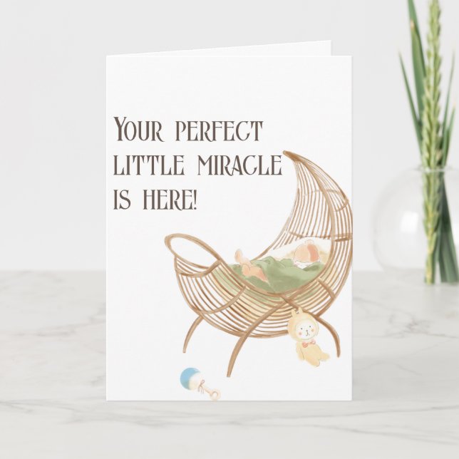 Carte Votre Petit Miracle Parfait Est Ici Félicitations (Devant)