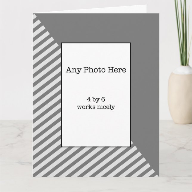 Carte Votre photo dans une Fête des pères Grey (Devant)