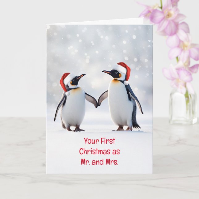 Carte Votre premier Noël en couple marié marié (Orchidée)