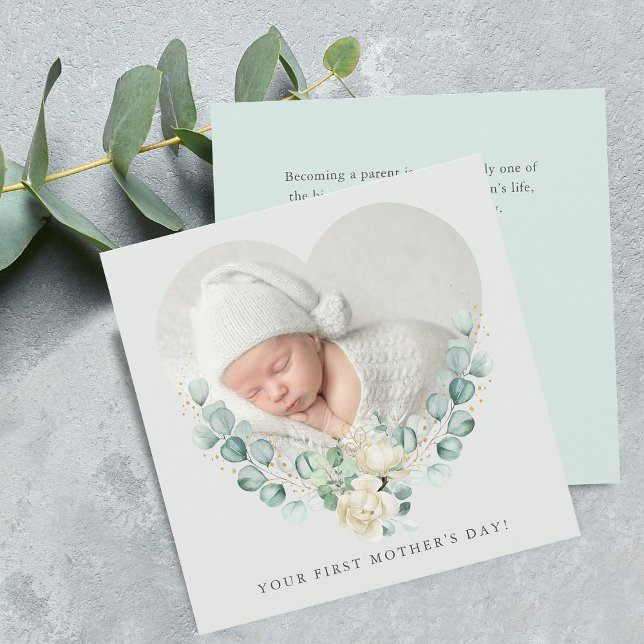 Carte Votre première photo florale Fête des Mères Appart (Your First Floral Photo Mother's Day Flat)