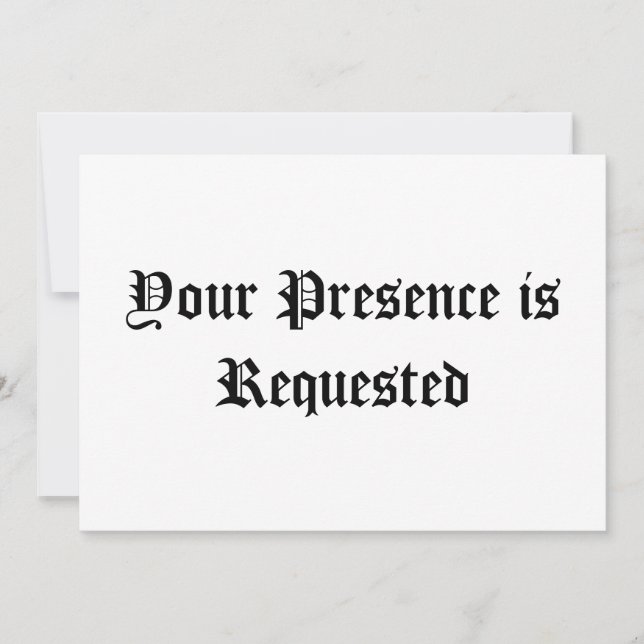 Carte Votre présence est requise (Devant)