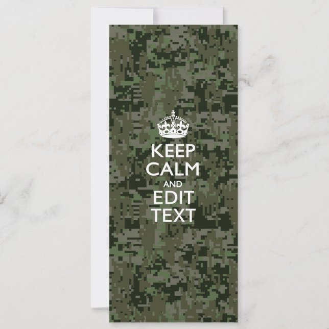 Carte Votre propre texte Camo numérique Woodland Gardez  (Devant)