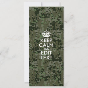 Carte Votre propre texte Camo numérique Woodland Gardez 