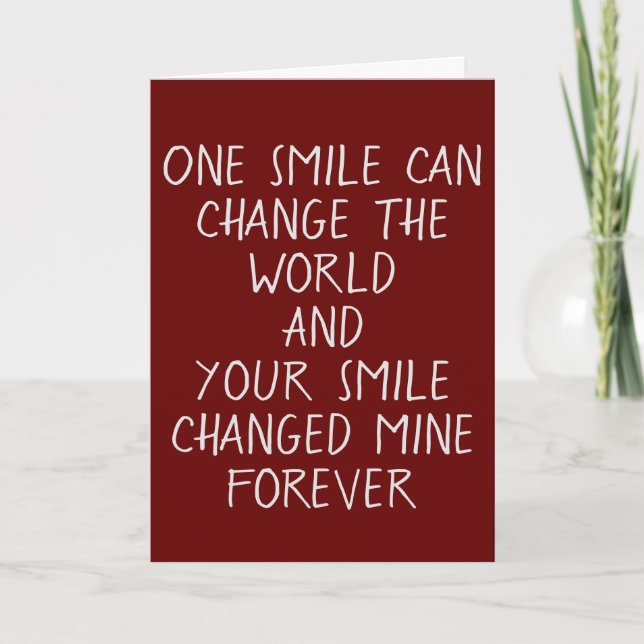 CARTE VOTRE SOURIRE A CHANGÉ MON MONDE (Devant)