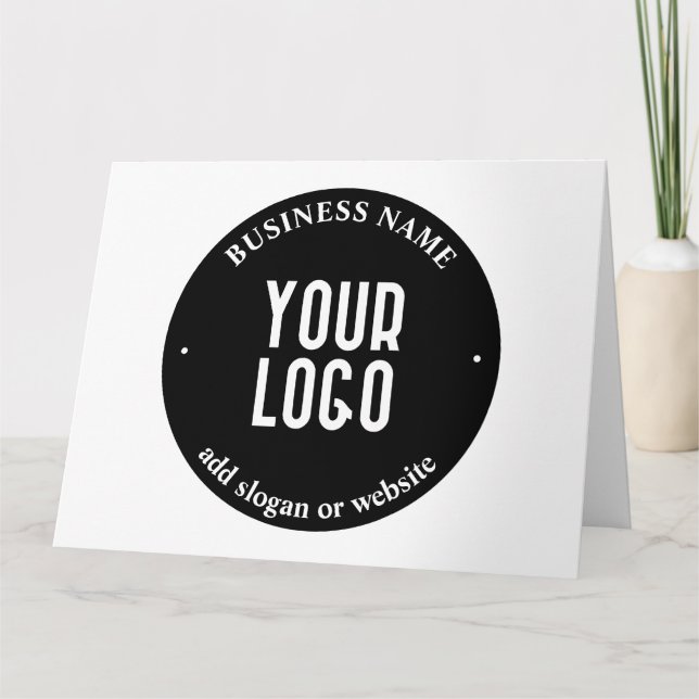 Carte Votre texte et votre logo téléchargé | Noir et bla (Devant)