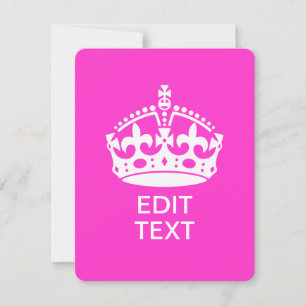 Carte Votre texte sur garder la couronne calme rose chau