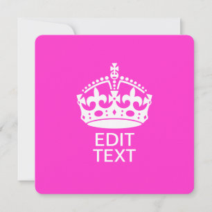Carte Votre texte sur garder la couronne calme rose chau