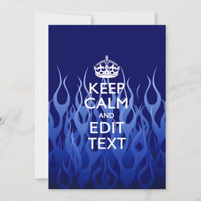 Carte Votre texte sur Garder le calme sur Blue Racing Fl (Devant)