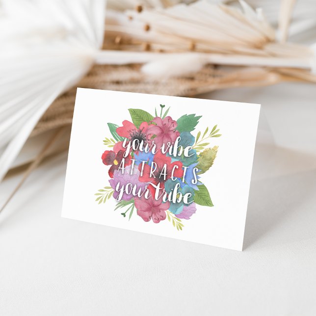 Carte Votre Vibe Attire Votre Citation Fleur sauvage Tri (Créateur téléchargé)
