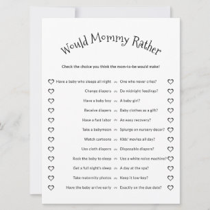 Carte Voudrait Mommy Plutôt minimaliste jeu de Baby show