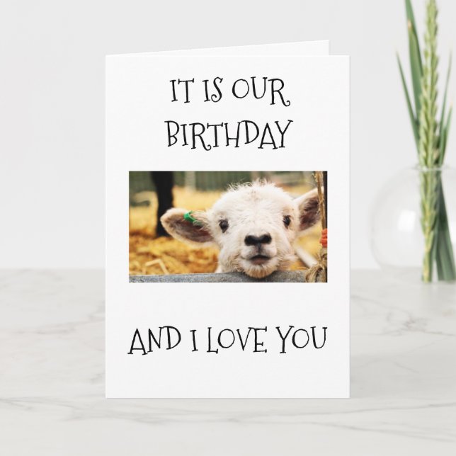 CARTE VOUS AIMEZ ET HEUREUX "ANNIVERSAIRE MUTUEL" (Devant)