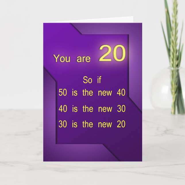 Carte Vous avez 20 ans (anniversaire) (Devant)