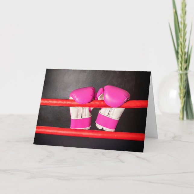 Carte Vous Avez Cet Encouragement Gants De Boxe Rose (Devant)