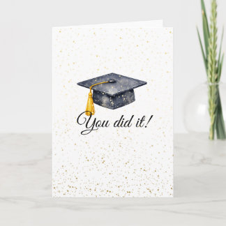 Carte Vous avez réussi Diplômé Aquarelle Cap Simple 