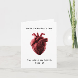Carte Vous avez volé mon cœur à la Saint-Valentin