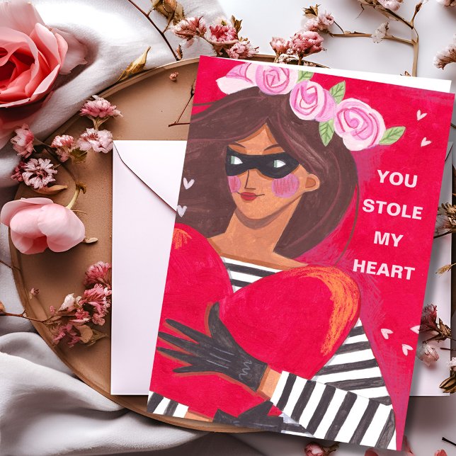 Carte Vous avez volé mon coeur Salutation de la Saint-Va (You Stole My Heart Valentine's Day Greeting Card)
