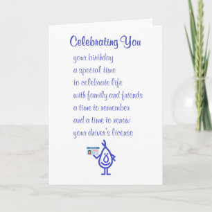Carte Vous Célébrer, Un Poème D'Anniversaire Drôle