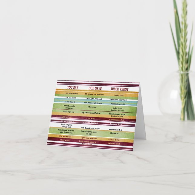 Carte "Vous Dites/Dieu Dit" Versets Inspirationnels De L (Devant)