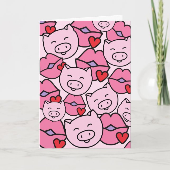 Carte Vous envoyer des porcs et des baisers (Devant)