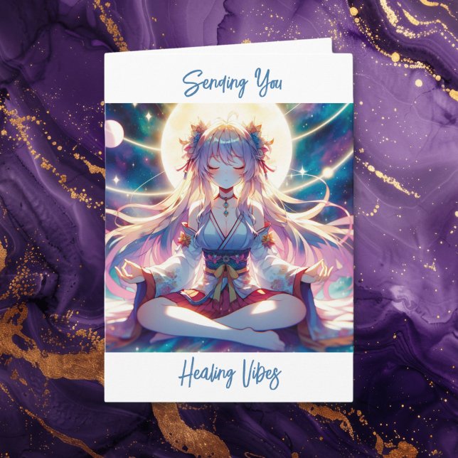 Carte Vous Envoyer Des Vibes De Guérison | Anime Girl Me (Créateur téléchargé)