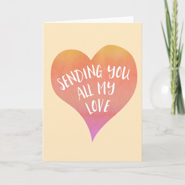Carte Vous envoyer Love Aquarelle Obtenez bien Bientôt E (Devant)