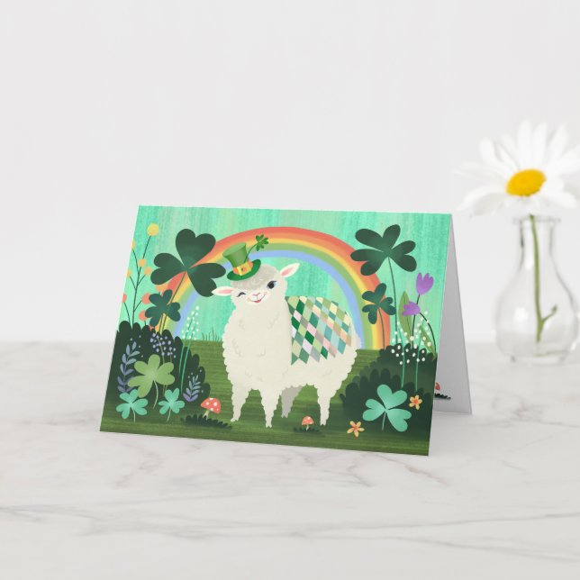 Carte "Vous envoyer un peu de chance" Lucky Lamb (Petite plante)