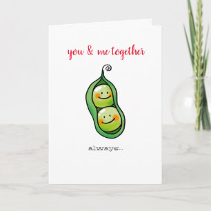 Carte vous et moi ensemble (deux petits pois dans un pot
