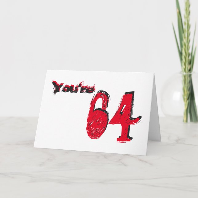 Carte Vous êtes 64, grand texte noir et rouge sur le (Devant)