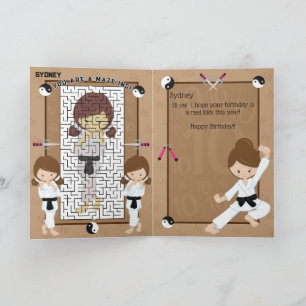 Carte Vous êtes A-Maze Girls Karate Joyeux anniversaire