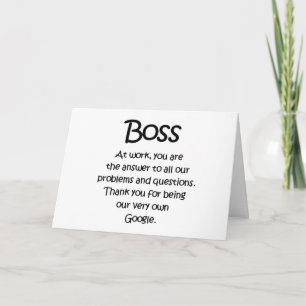 CARTE VOUS ÊTES APPRÉCIÉ ***BOSS*** NOËL