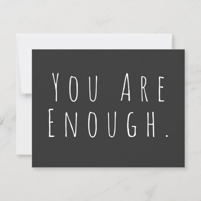 Carte Vous Êtes Assez Inspirationnel Citation Noir Blanc (Devant)
