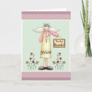 Carte Vous êtes belle Soft Prim Angel Greeting Card