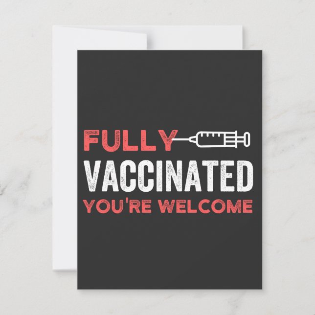 CARTE VOUS ÊTES BIENVENUE ENTIÈREMENT VACCINÉE (Devant)