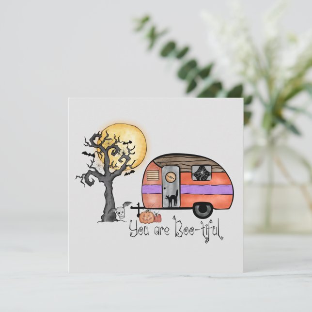 Carte Vous êtes Boo-tiful - Camper Van avec arbre Éffray (Debout devant)