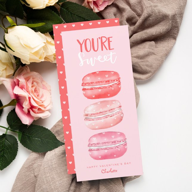 Carte Vous êtes de doux Heureuses Saintes-Valentin Macar (You're Sweet Happy Valentine's Day Macaron Cookies)