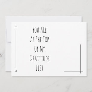 Carte Vous Êtes En Haut De Ma Liste De Gratitude