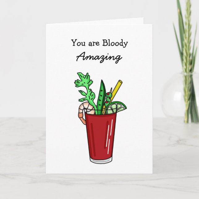 Carte Vous êtes Extraordinaire de sang, Bloody Mary Pun (Devant)