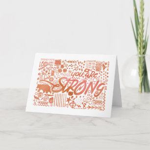 Carte Vous Êtes Fort Doodle Encouragement Card