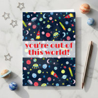 Vous êtes hors de ce monde aquarelle espace extra-