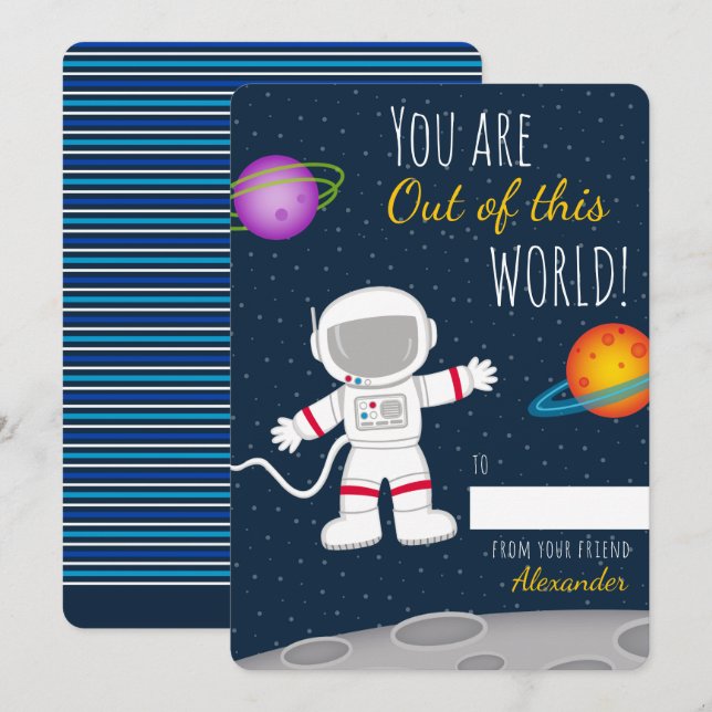 Carte Vous êtes hors de ce monde Valentines classe (Devant / Derrière)