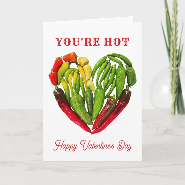 Carte Vous êtes Hot Chili Peppers Heart Valentine's Day (Devant)