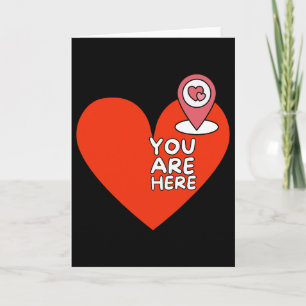Carte Vous êtes ici Emplacement Cœur Rouge Mignon Saint-