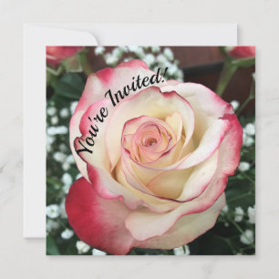 Carte Vous êtes invité, Blushing Rose Card