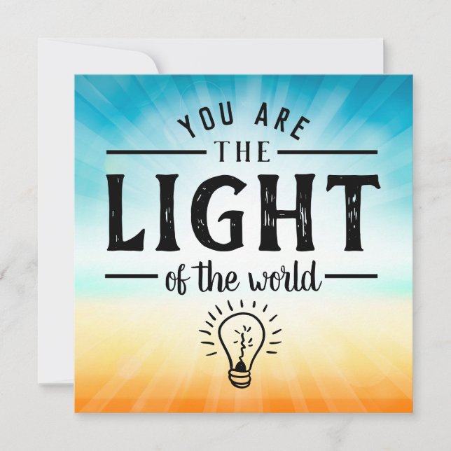 Carte Vous êtes la Lumière du Monde, Bible Verse Design (Devant)