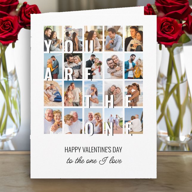 Carte Vous Êtes Le One 20 Photo Collage Valentine (Photo Collage Valentine's Day Card - order Printed and Shipped or as an Instant Digital Download)