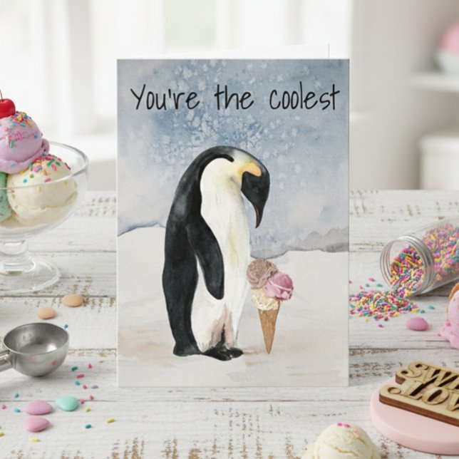 Carte Vous êtes le plus cool Penguin Saint-Valentin (Créateur téléchargé)